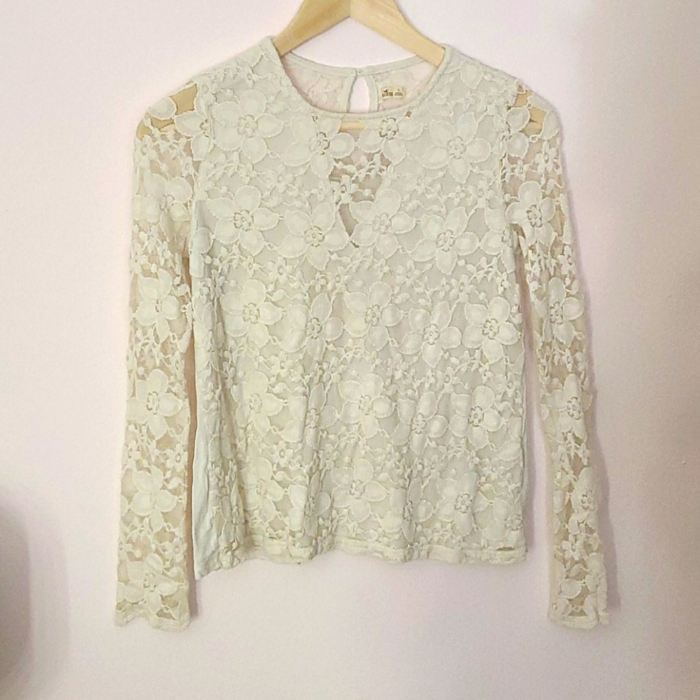 Hollister long sleeve lace top